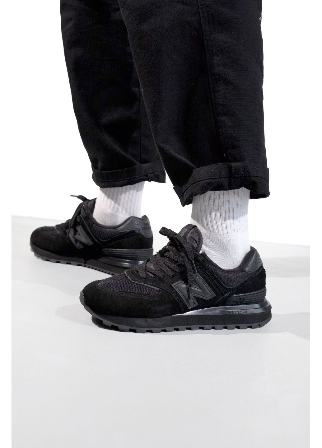 Чорні Осінні кросівки чоловічі new balance 574 legacy classic black нью беланс 574 No Brand