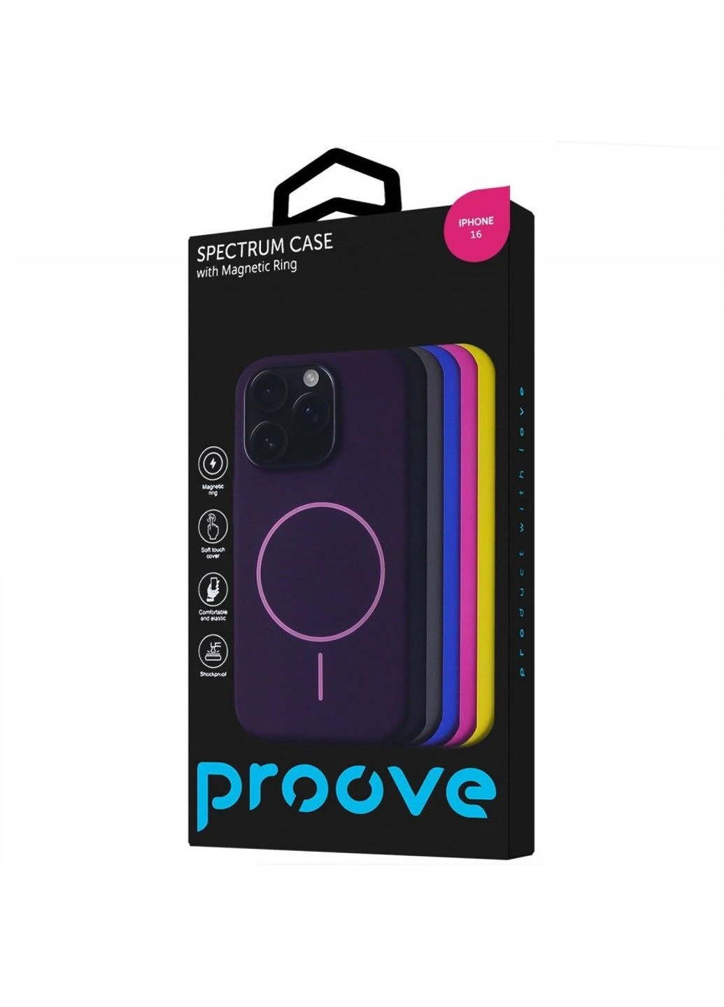 Чехол Spectrum Case with Magnetic Ring iPhone 16 Pink fruit Proove (382779113)