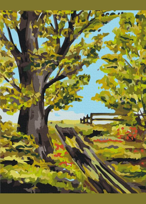 Картина розфарбування за номерами літній краєвид Старий дуб ©Bona Картини за номерами природа 40х50см BS53960 Brushme (308988974)