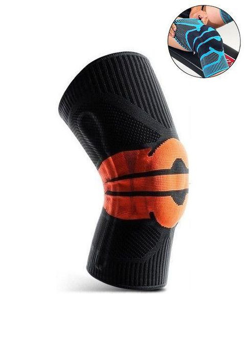 Бандаж на колінний суглоб . M/38-40см. Напівжорсткий. Ребра жорсткості. Кільце-Фіксатор. Біло-Синій. Bd AB058 (307288260)