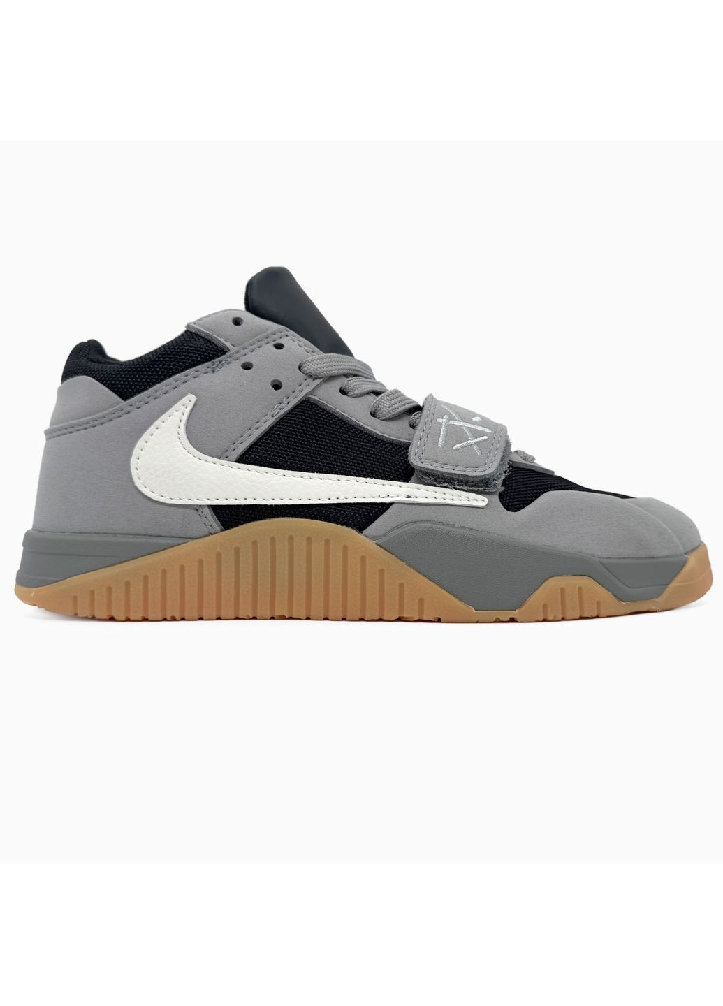 Сірі Осінні кросівки чоловічі nike air jordan x travis scott jumpman jack gray найк аір джордан No Brand