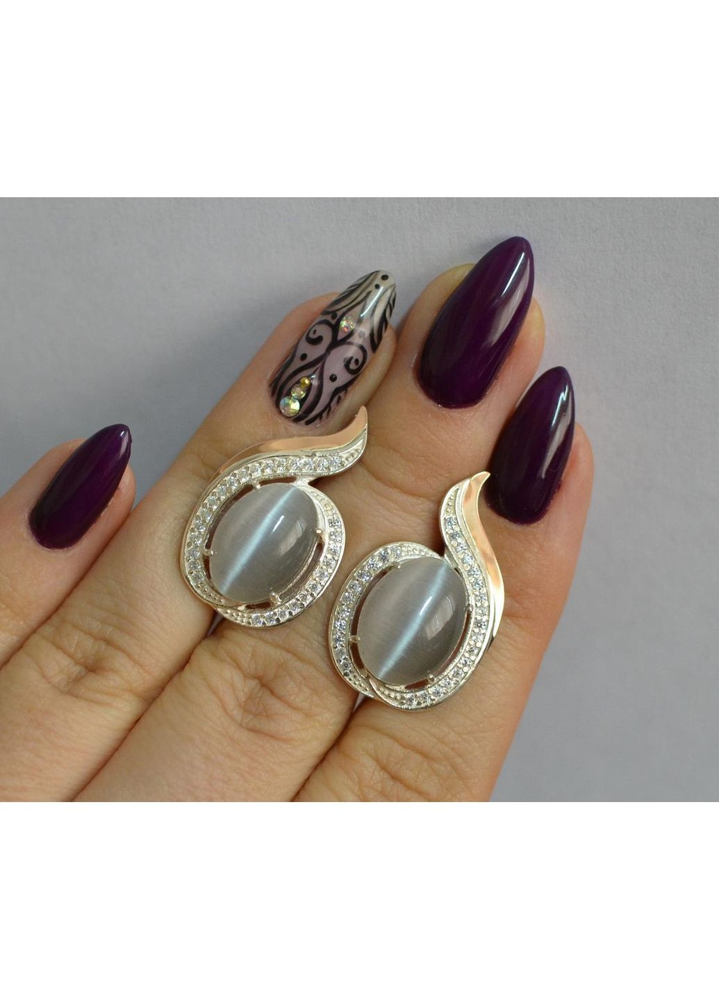 Срібні сережки з золотими вставками Silver Style (366813989)