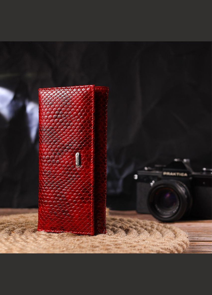 Чудовий жіночий гаманець із натуральної лакованої шкіри з тисненням під змію 21655 Canpellini (331911219)