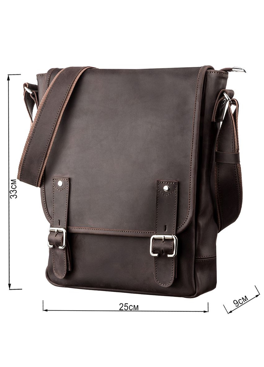 Кожаная сумка кросс боди мужская мессенджер через плечо коричневая 11129 Shvigel (329197455)