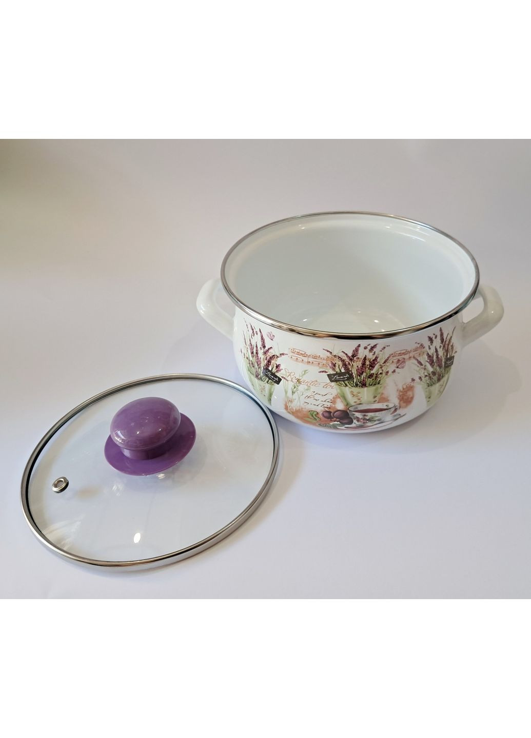 Каструля емальована INFINITY REN-7856-16F зі скляною кришкою 16 см 1.8 л No Brand (360801922)