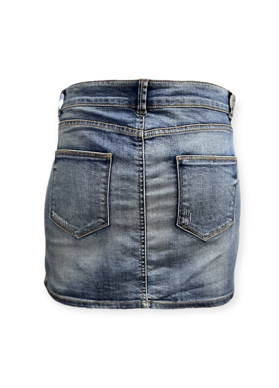 Голубая повседневная однотонная юбка голубой Sprider