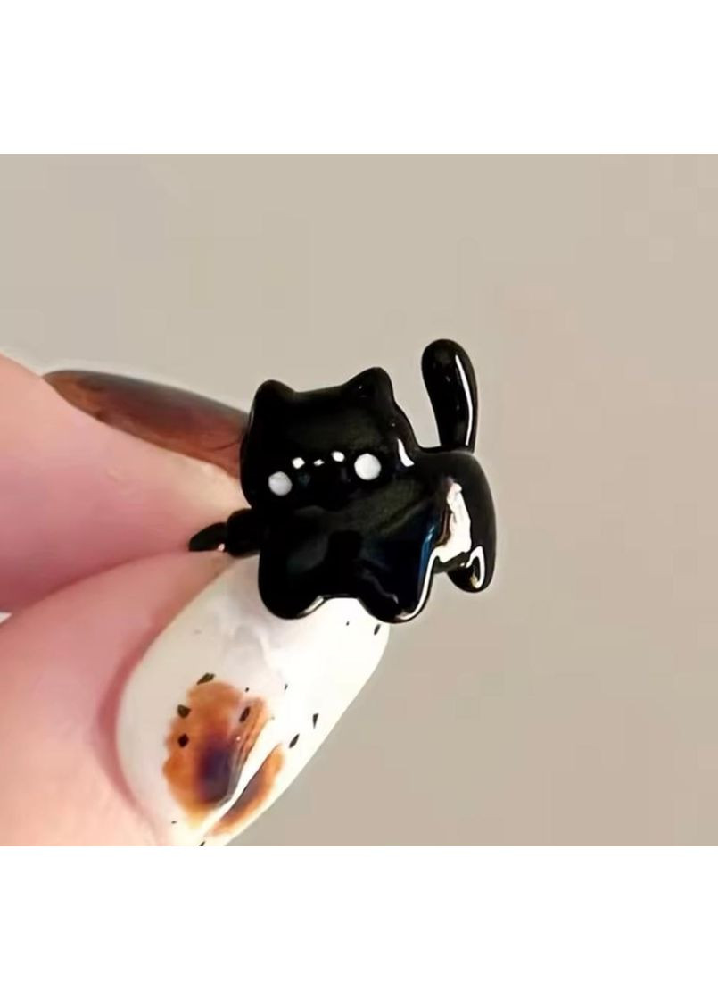 Каффа з чорним котиком, каффа котик, сережки з котиком, кафа з котиком, кафа котик, моно сережка, сережка котик Fashion Jewelry (371772283)