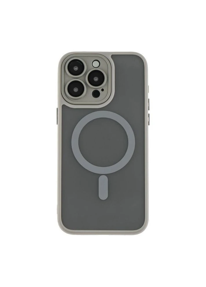 Чехол TPU+PC Magnetic Matte Camera Lens with Magsafe для iPhone 15 Pro Max Grey No Brand (391201687)
