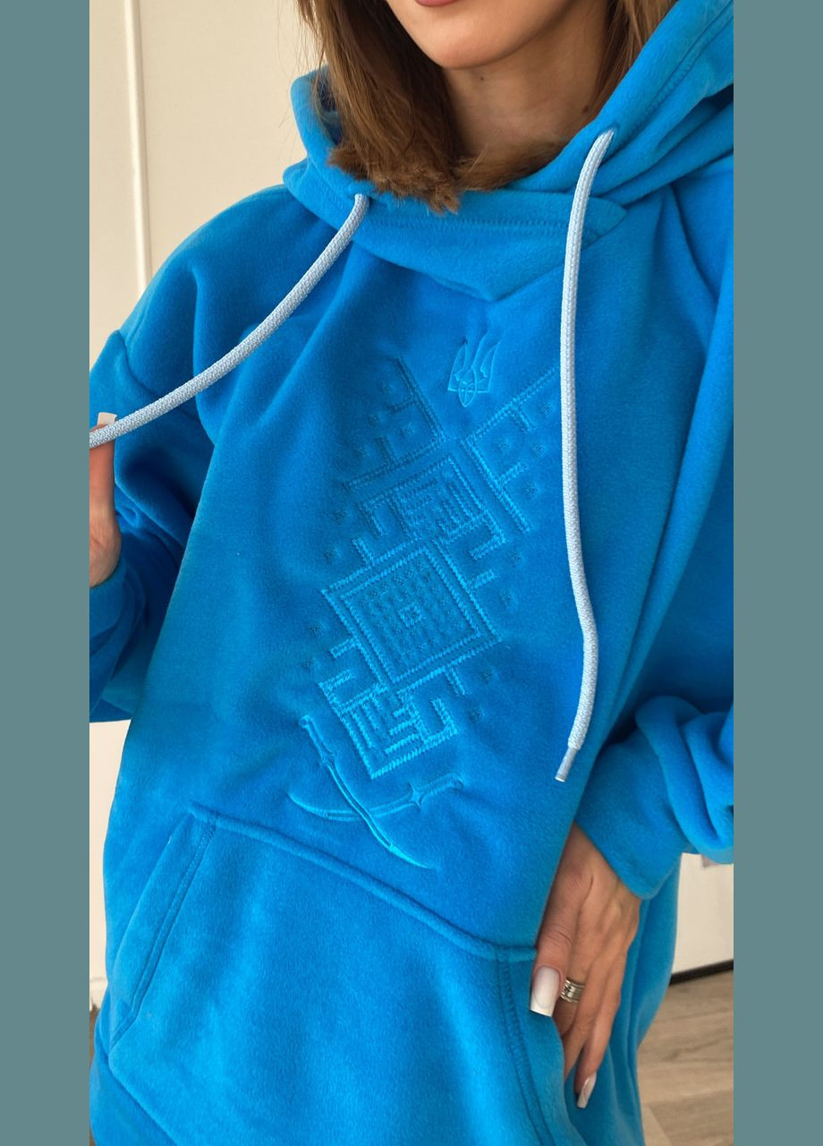 Худи унисекс Кен флис желтый с вышивкой Орнамент 4PROFI (306621804)