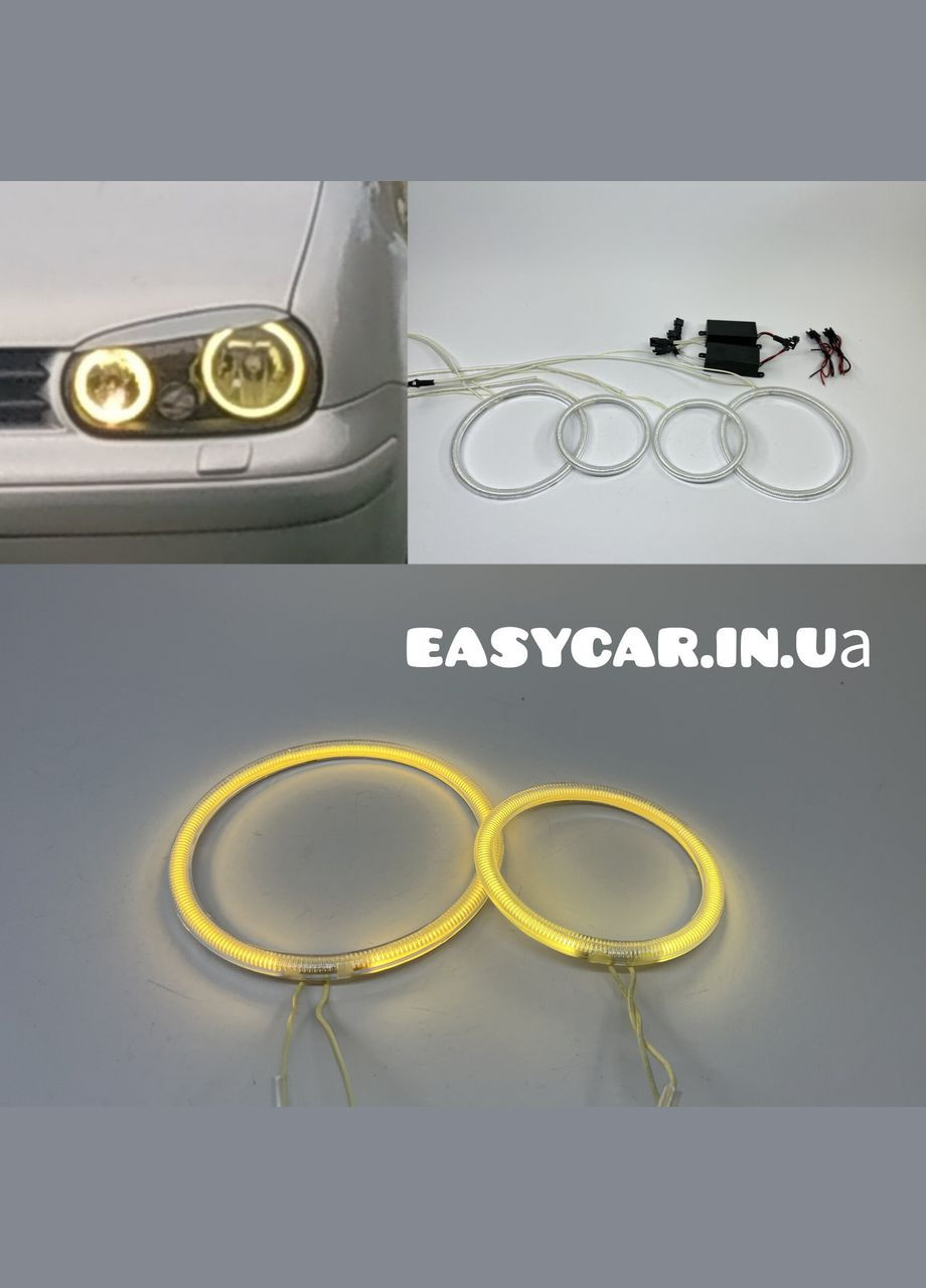 Ангельские глазки CCFL на WV Golf MKIV, Golf 4 желтые No Brand (339786796)
