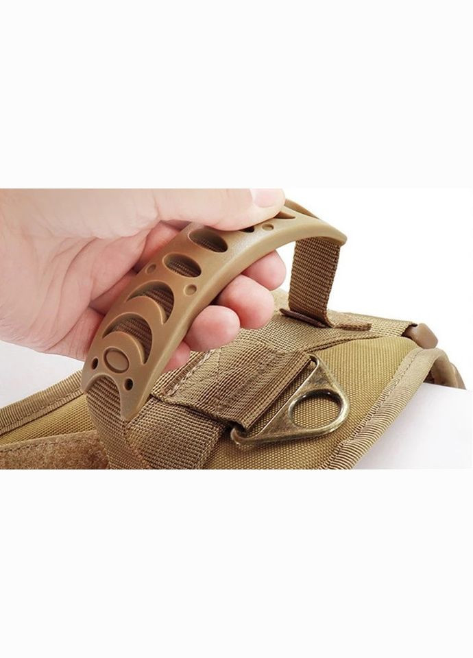 Шлея для собак, тактичний жилет з ручкою, Коричневий M (60-75 см) No Brand (299915636)