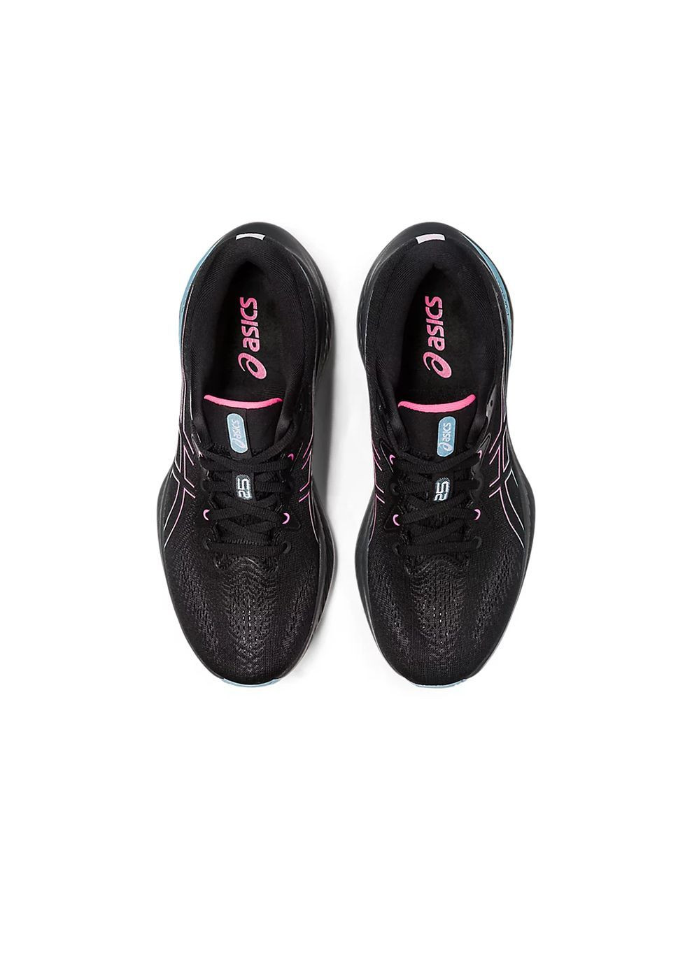 Розовые зимние женские кроссовки для бега gel-cumulus 25 gtx черный. розовый. голубой Asics
