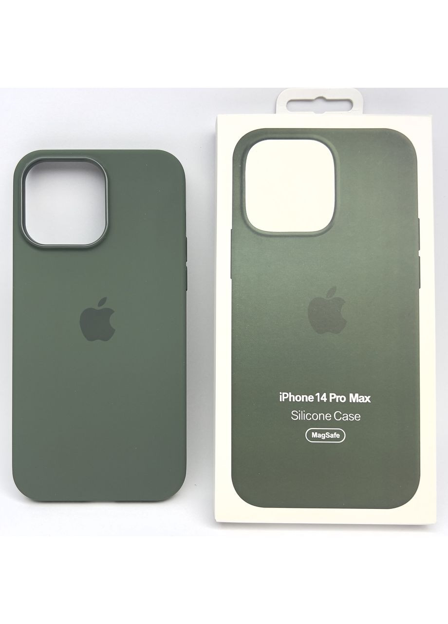 Чохол на 14 PRO MAX Silicone Case Magsafe мікрофібра з магсейв для айфон 14 ПРО МАКС Olive Оливковий No Brand (369137255)