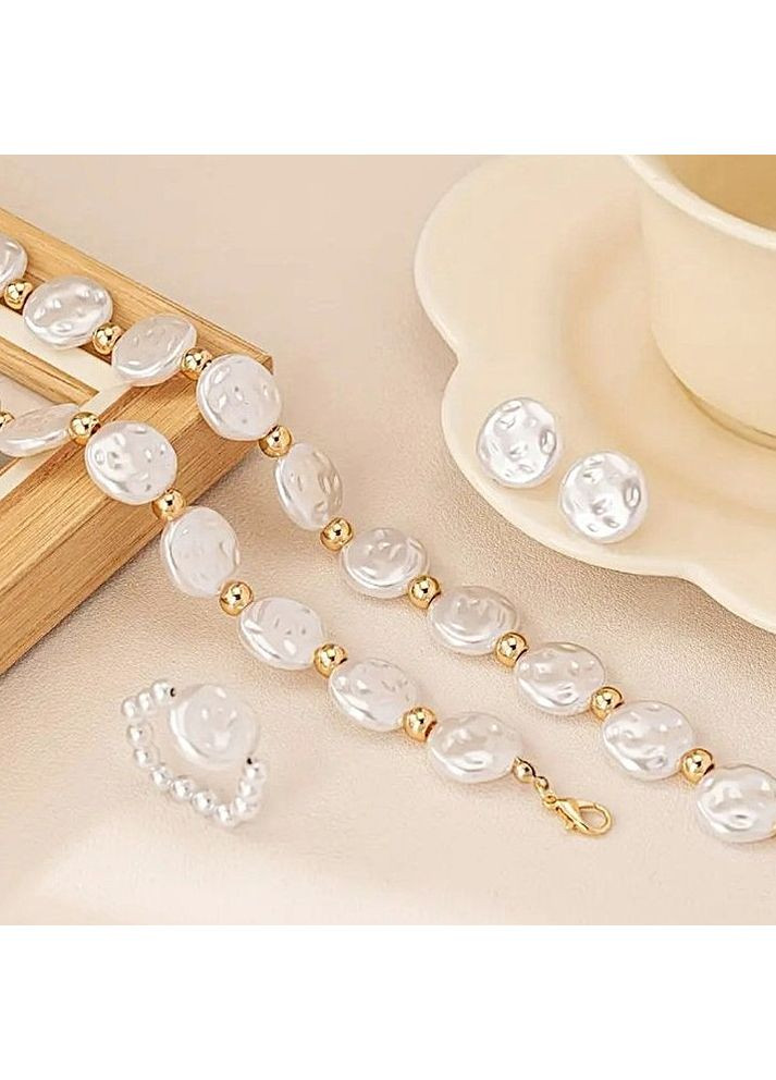 Біжутерія комплект Сережки браслет каблучка та кольє No Brand (351385023)