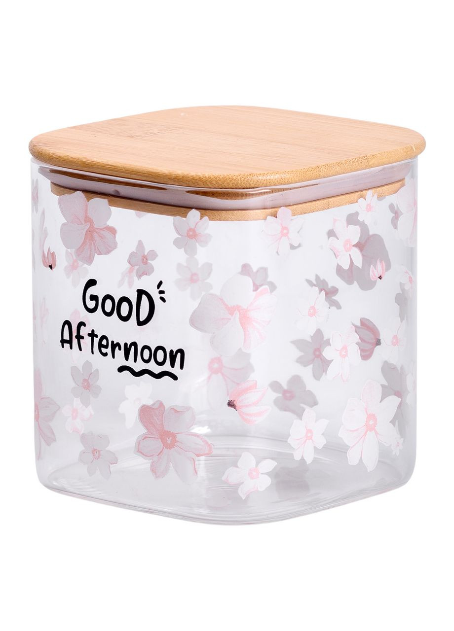 Банка для сыпучих продуктов с бамбуковой крышкой 800 мл емкость для сыпучих стекло HP-34-25 Yiwu (370800382)