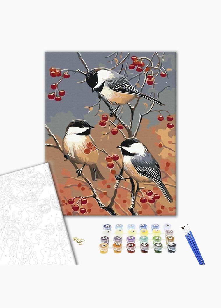Картина по номерам Синички вернулись Картины в цифрах животного Раскраска птицы 40х50см BS52193 Brushme (308988285)