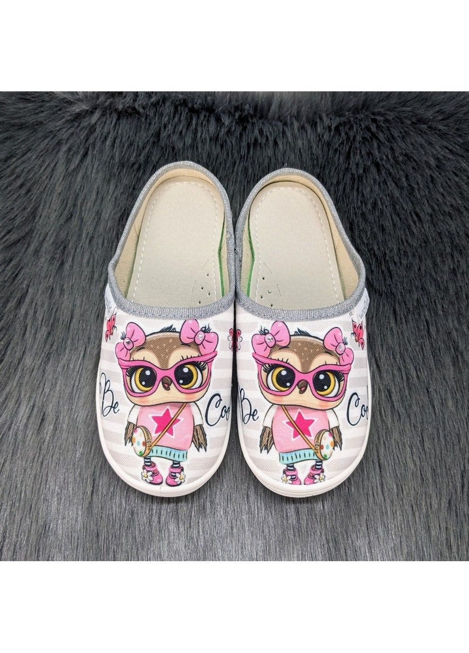 Серые тапочки детские для девочки Waldi