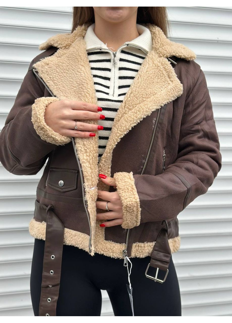 Трендова дублянка з екошкіри на хутрі — ЗАМІР В ОПИСІ GD/GL Модний простір (370147182)