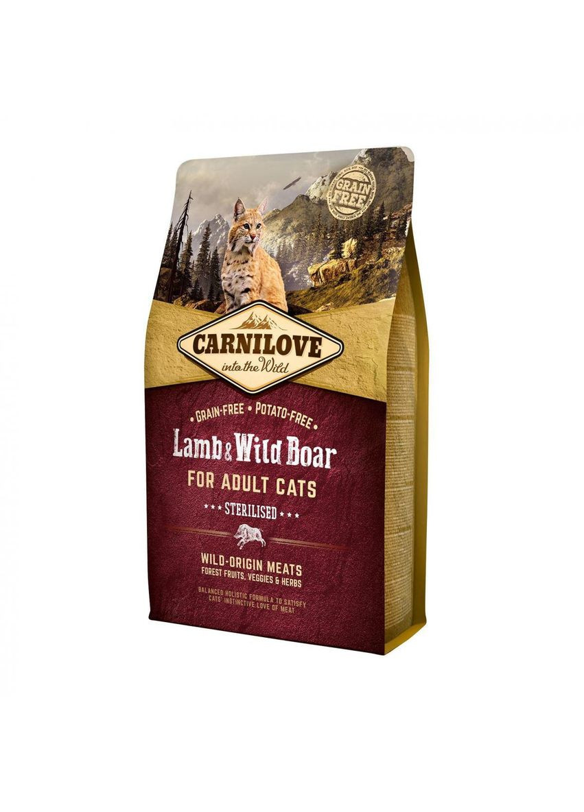 Сухий корм Cat Lamb & Wild Boar - Sterilised для стерилізованих кішок (ягня та кабан) 2 кг Carnilove (345743686)