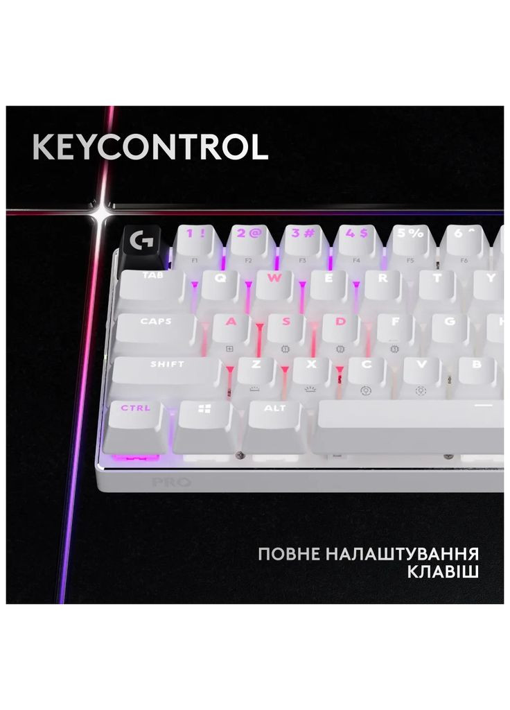 Клавіатура G Pro X 60 Lightspeed GX Tactile Wireless/Bluetooth UA White (920-011930) Logitech (305835925)
