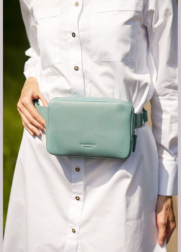 Шкіряна жіноча Dropbag Mini бірюзова (A-026268) BlankNote поясна сумка (327874201)