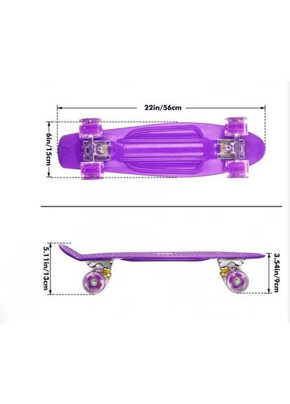 Пенни борд Penny board Детская скейт доска с подсветкой колес Fish Skateboards 52805/34 No Brand (387101675)