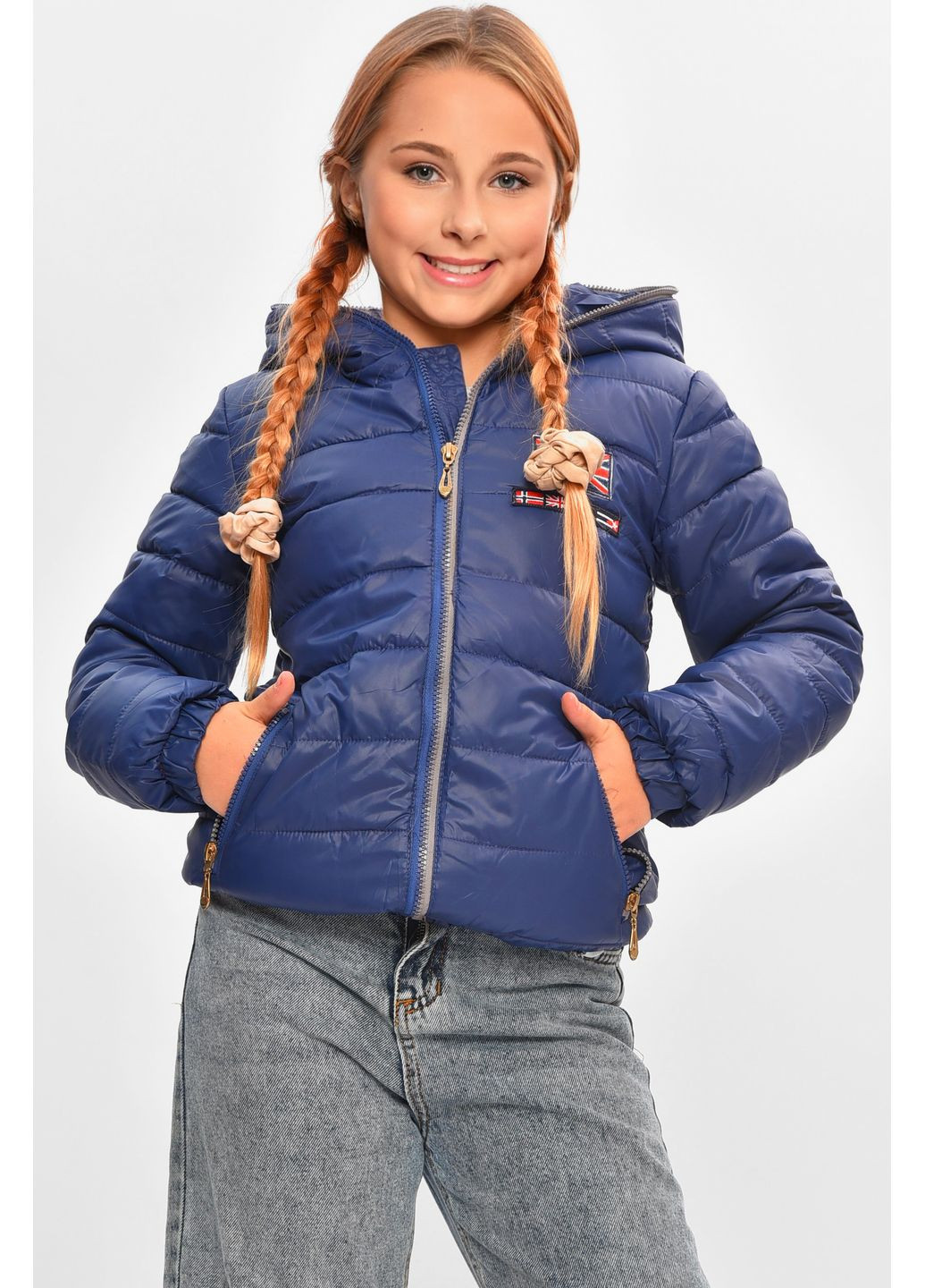 Синяя демисезонная куртка детская демисезонная синего цвета Let's Shop