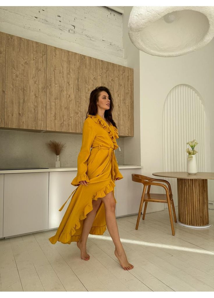 Халат рюши муслин, горчица Lavender (366665693)