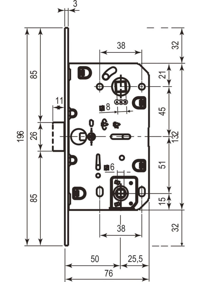 Art. B061025013 Механізм Mediana Polaris сатин нікель вж 96мм AGB (322520239)
