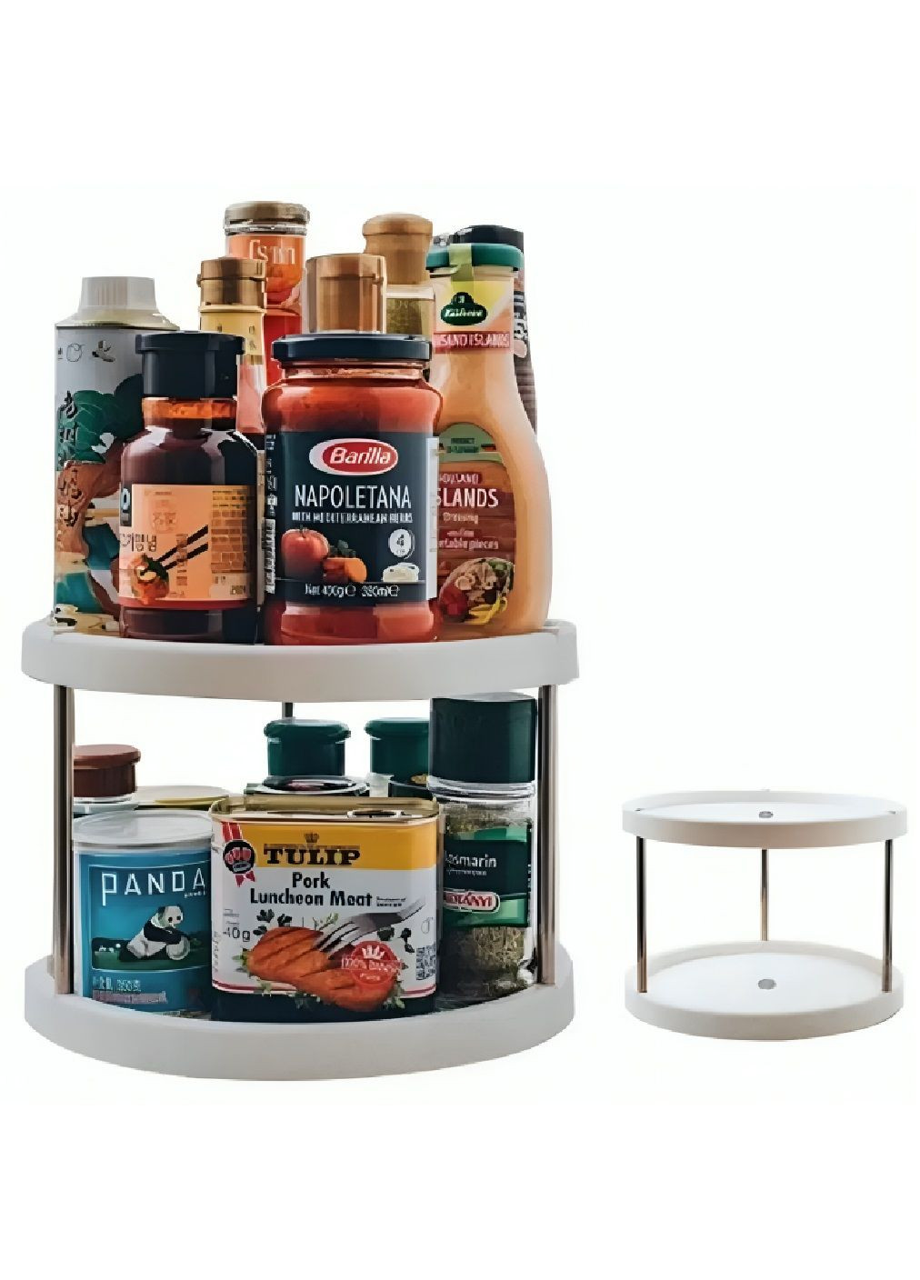 Двоярусна пластикова полиця органайзер підставка для спецій приправ кухонного приладдя (480941-Prob) Unbranded (348781806)