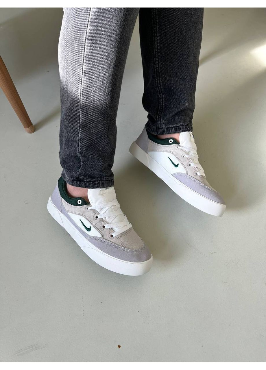 Серые демисезонные кроссовки мужские nike sb skate shoes white green найк сб данк No Brand