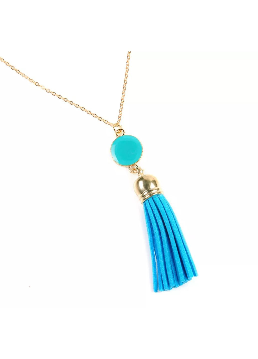 Модна жіноча підвіска-китиця, довга прикраса на шию «Blue style» (блакитний) China (366874625)