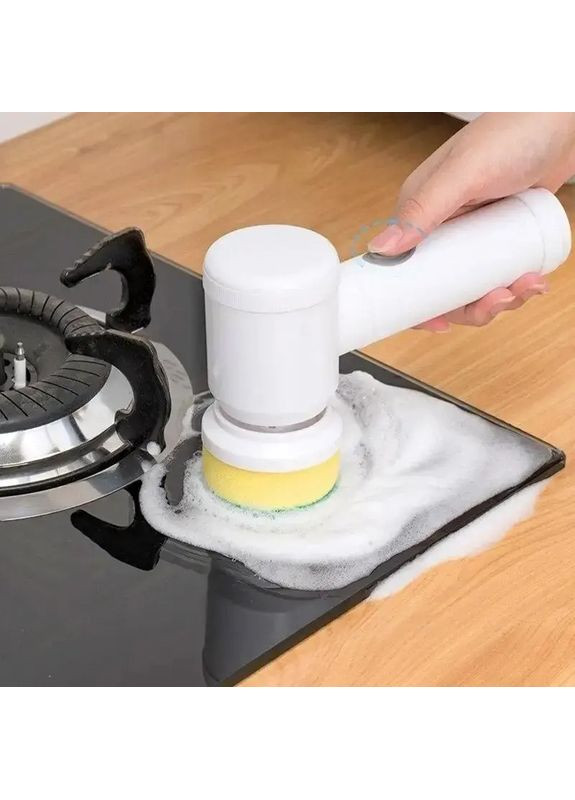 Электрическая щетка для мойки и различных поверхностей аккумуляторная с насадками White No Brand (350349248)