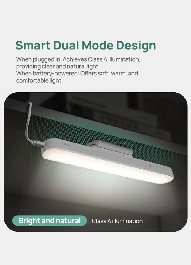 Лампа магнитная Goneo MW-A18DD 6W 5V/1A 60шт*0.2W/LED 30*10*42cm 3000K/4000K/K5700K 1800mAh Ra80 white No Brand (322291173)