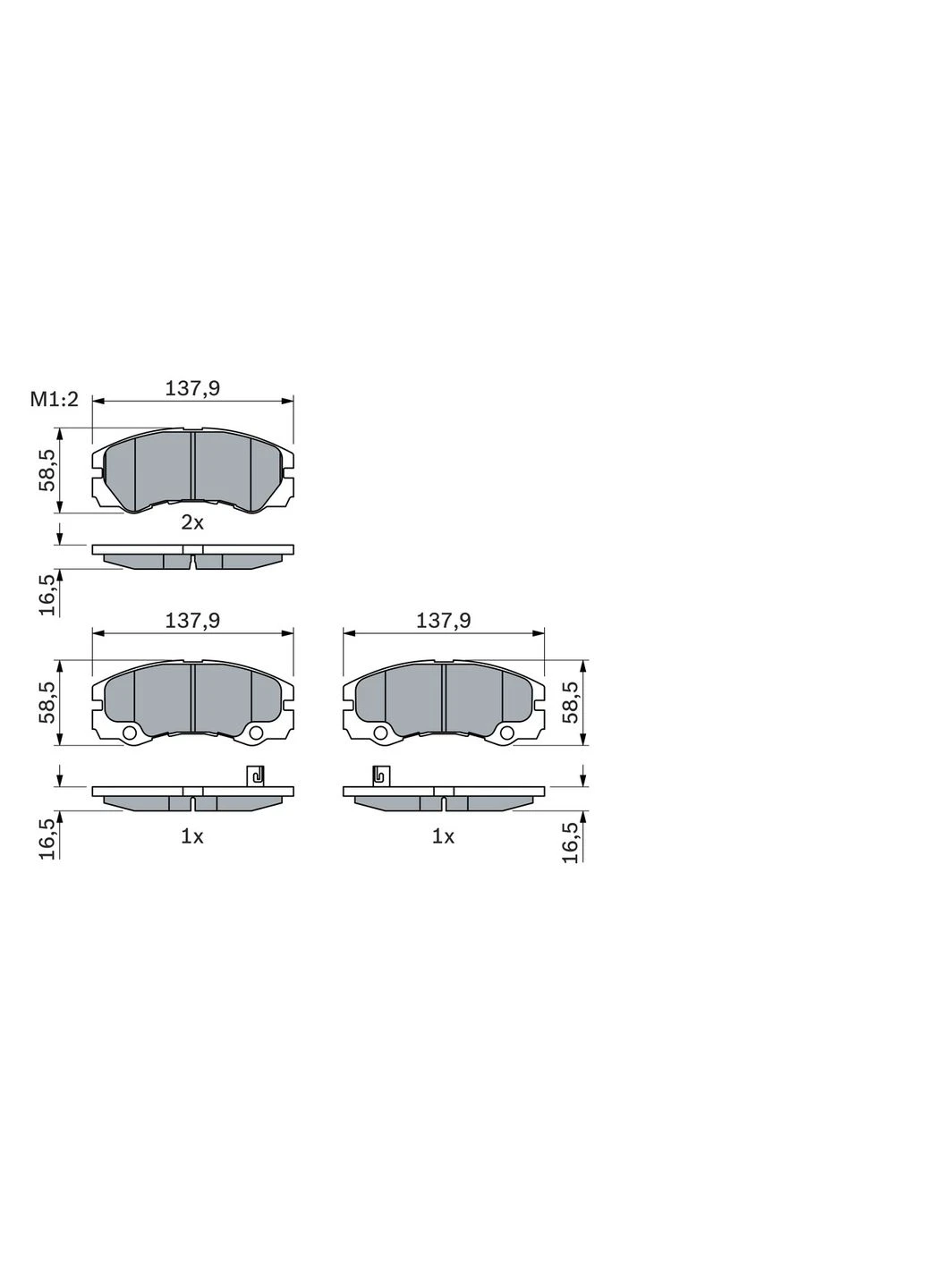 Колодки гальмівні дискові ПЕРЕДН OPEL FRONTERA B (U99) 2.2 1998.09-2004.07 BO 0986424760 Bosch (354337519)