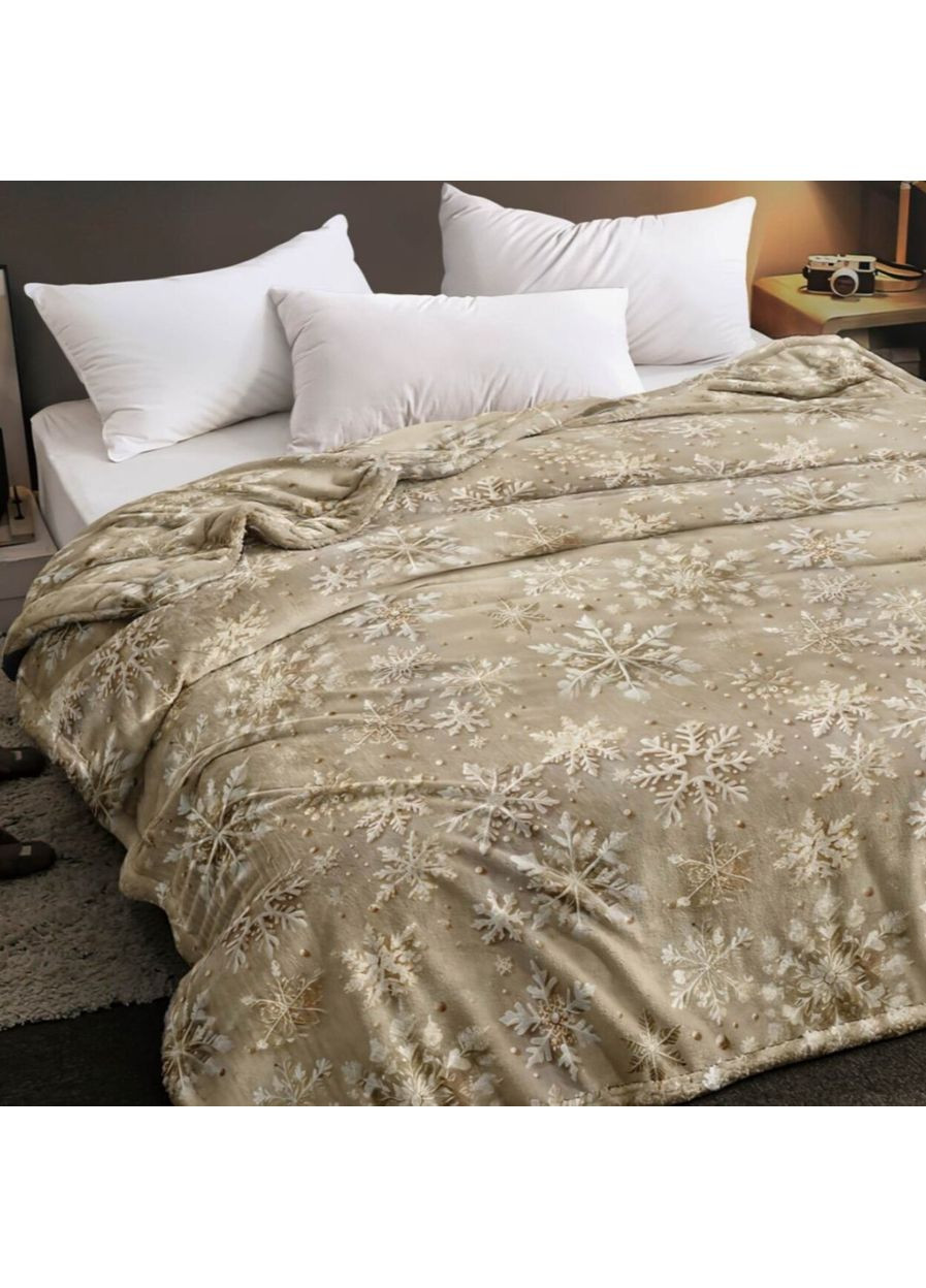 Плед флісовий новорічний півтораспальний 150х220 Сніжинки 11193 Ananasko (365751144)