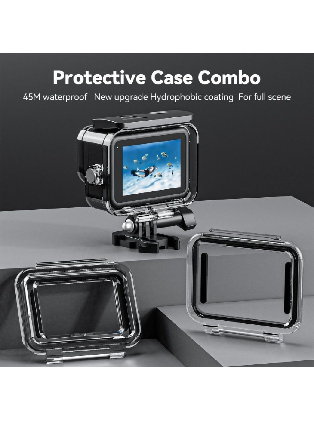 Защитный бокс аквабокс двойного назначения для экшн камер GoPro Hero 12, 11, 10, 9 Black (476520-Prob) Unbranded (283323607)