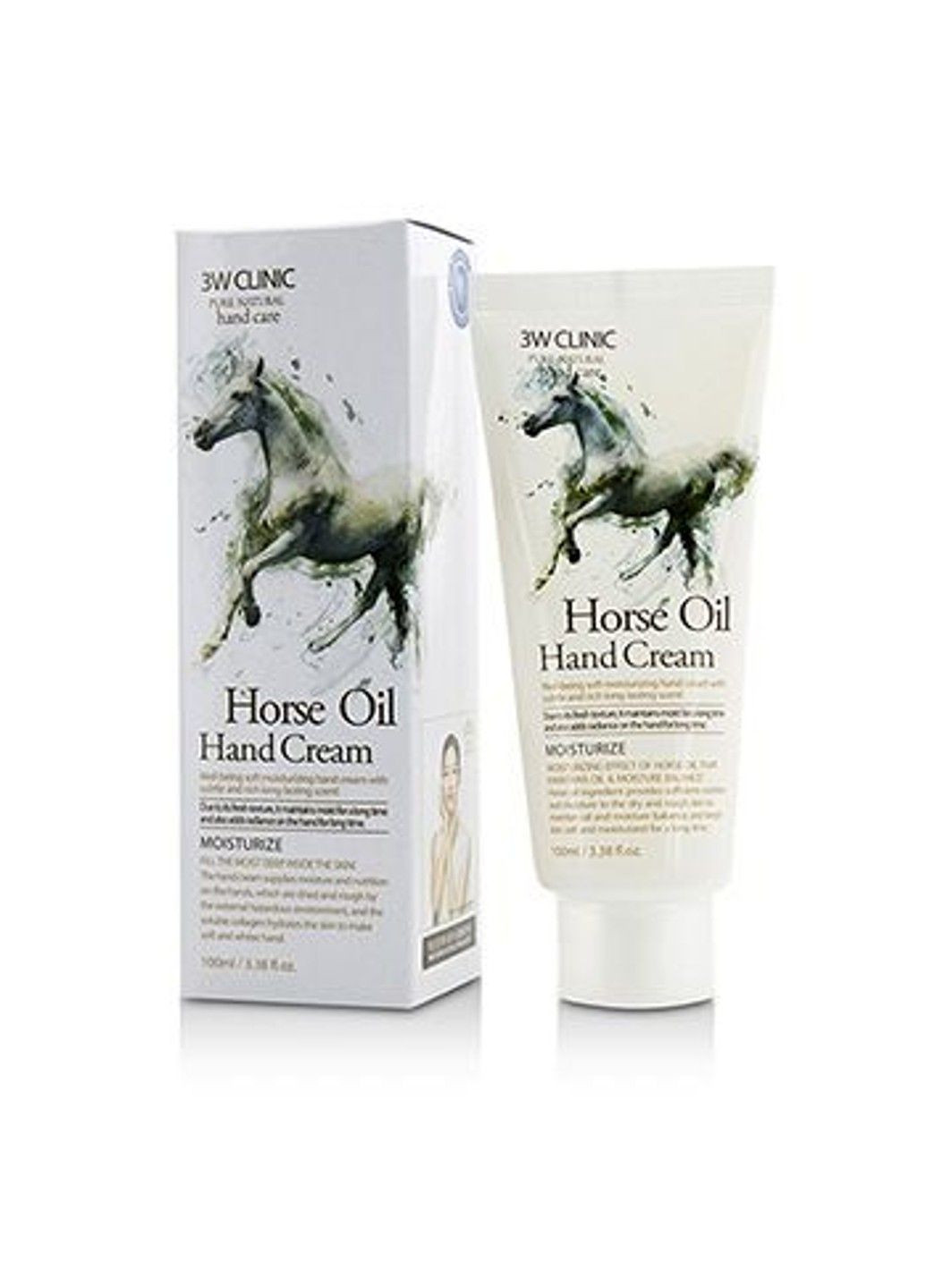 Крем для рук увлажняющий с лошадиным жиром Horse Oil Hand Cream, 100 мл 3W Clinic (285813621)