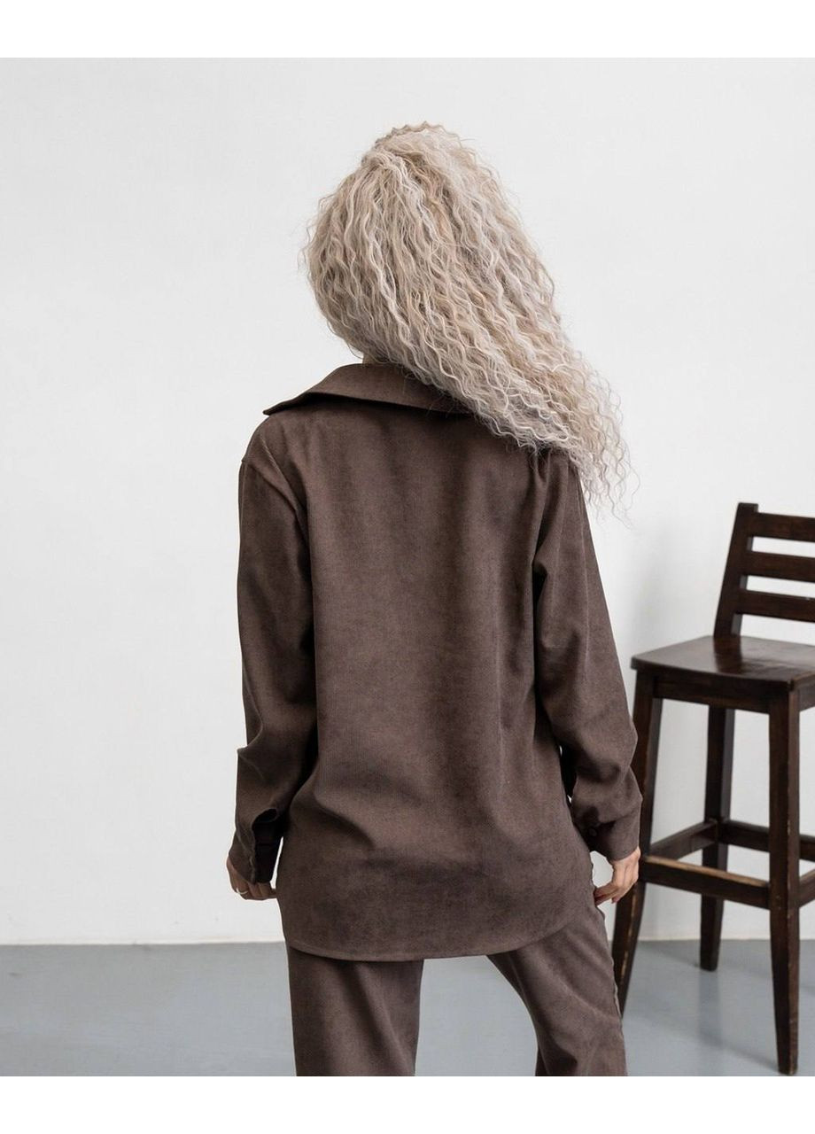 Жіночий Мікро вельветовий костюм: сорочка + штани Україна (361044136)