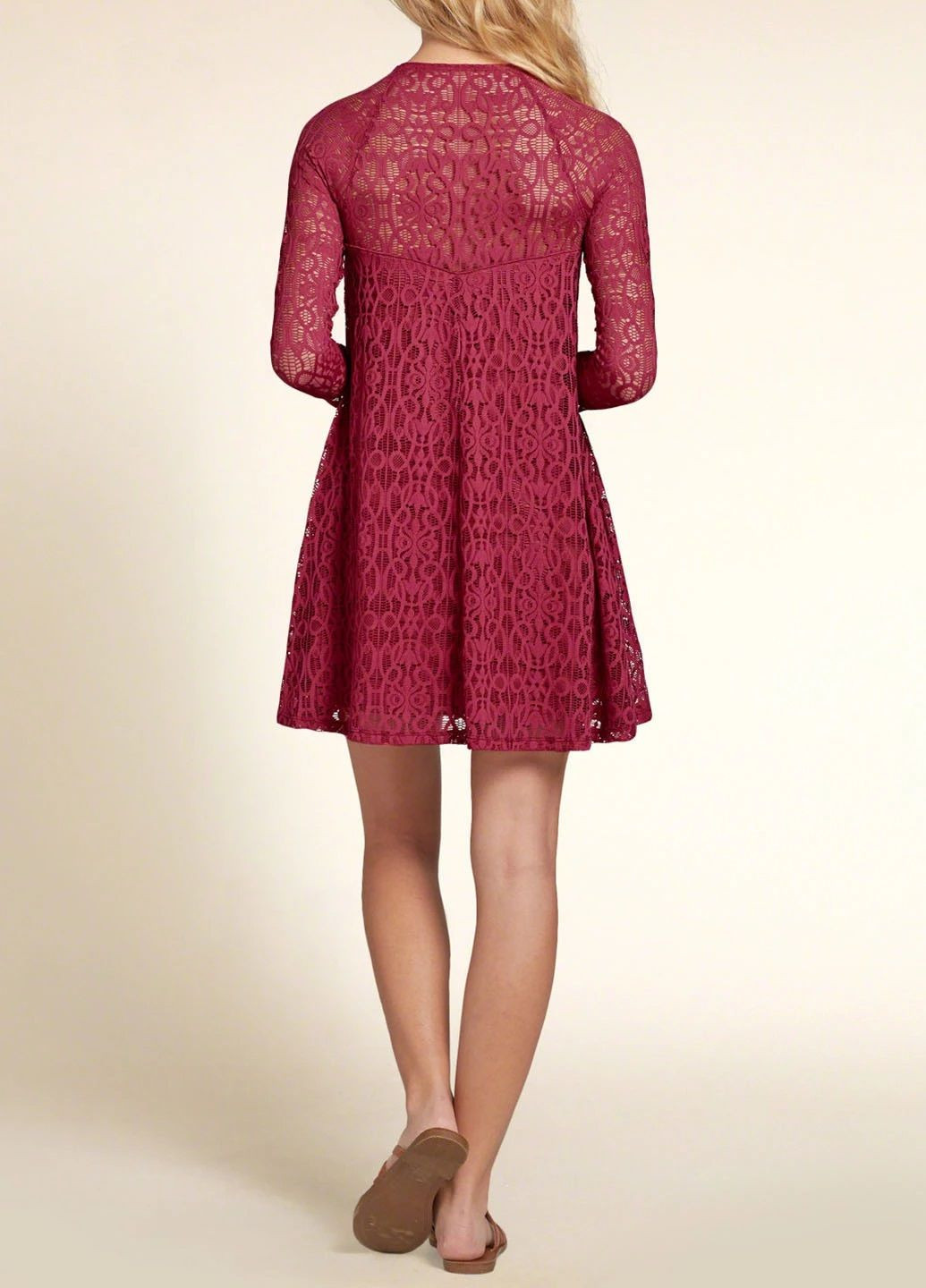 Бордовое платье женское - платье hc1907w Hollister