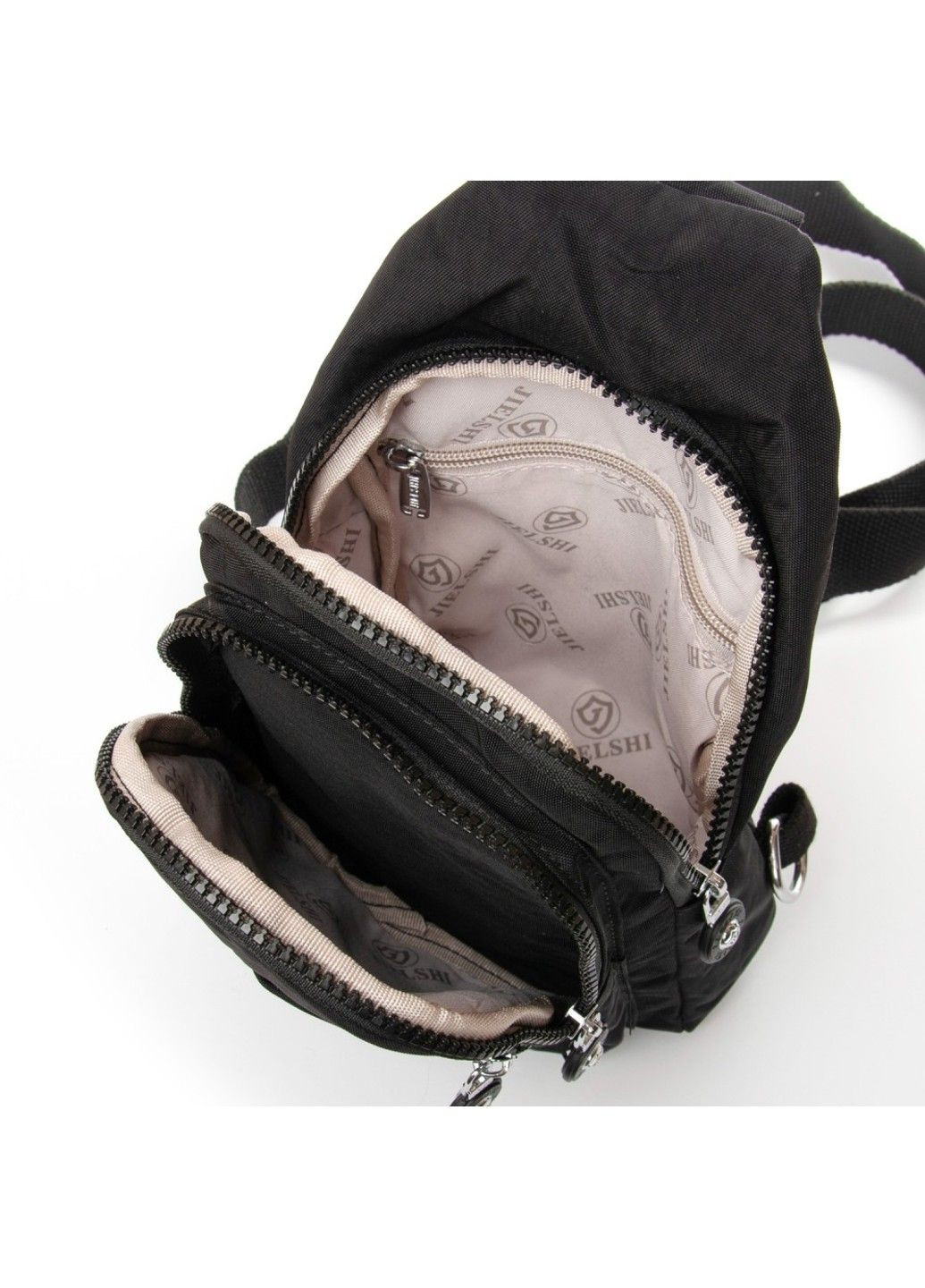 Жіноча тканинна сумка-слінг 0879 black Jielshi (340235008)