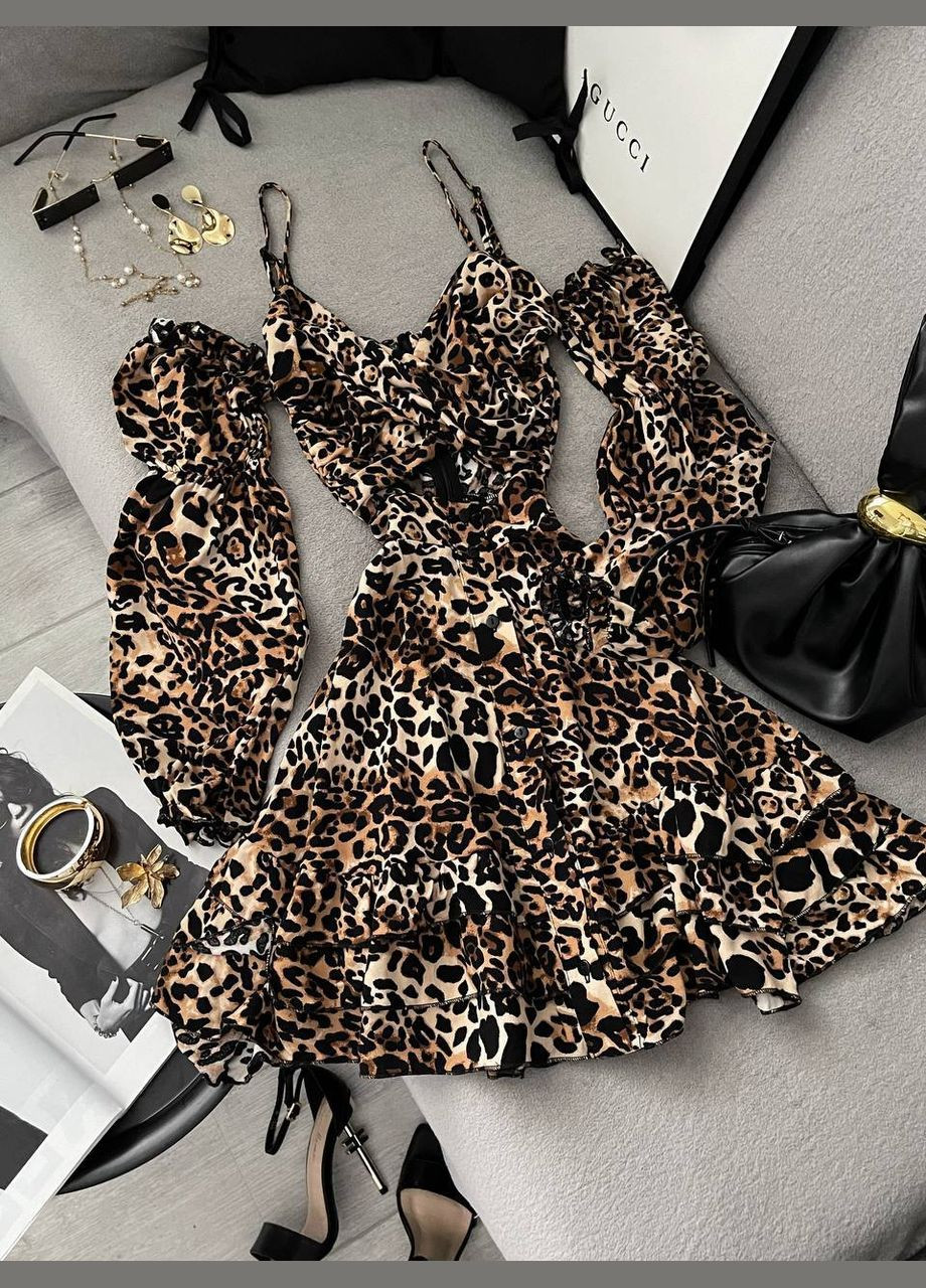 Світло-коричнева сукня з турецького натурального штабелю. легка літня сукня No Brand