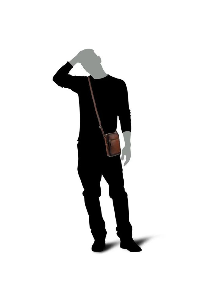 Мужская кожаная сумка AT43 Gianni Burnish Tan ( AT43 B/TAN) Visconti (365437282)