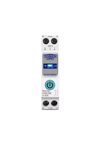 Wi-Fi розумний вимикач 63А DIN, енергомоніторинг, 107912 No Brand TOMZN TOB9S-63M (388868219)