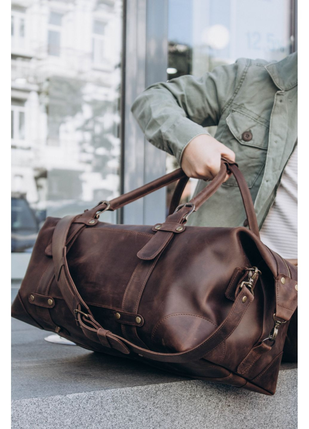 Дорожня сумка Кембрідж чоловіча з натуральної телячої шкіри Sharky Friends (351505482)