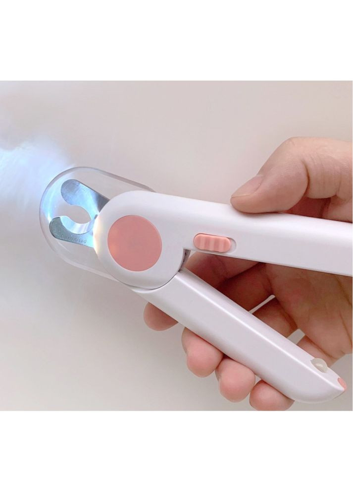 Кусачки триммер для когтей кошек и собак с контейнером и подсветкой Когтерез Розовый UKC (370188003)