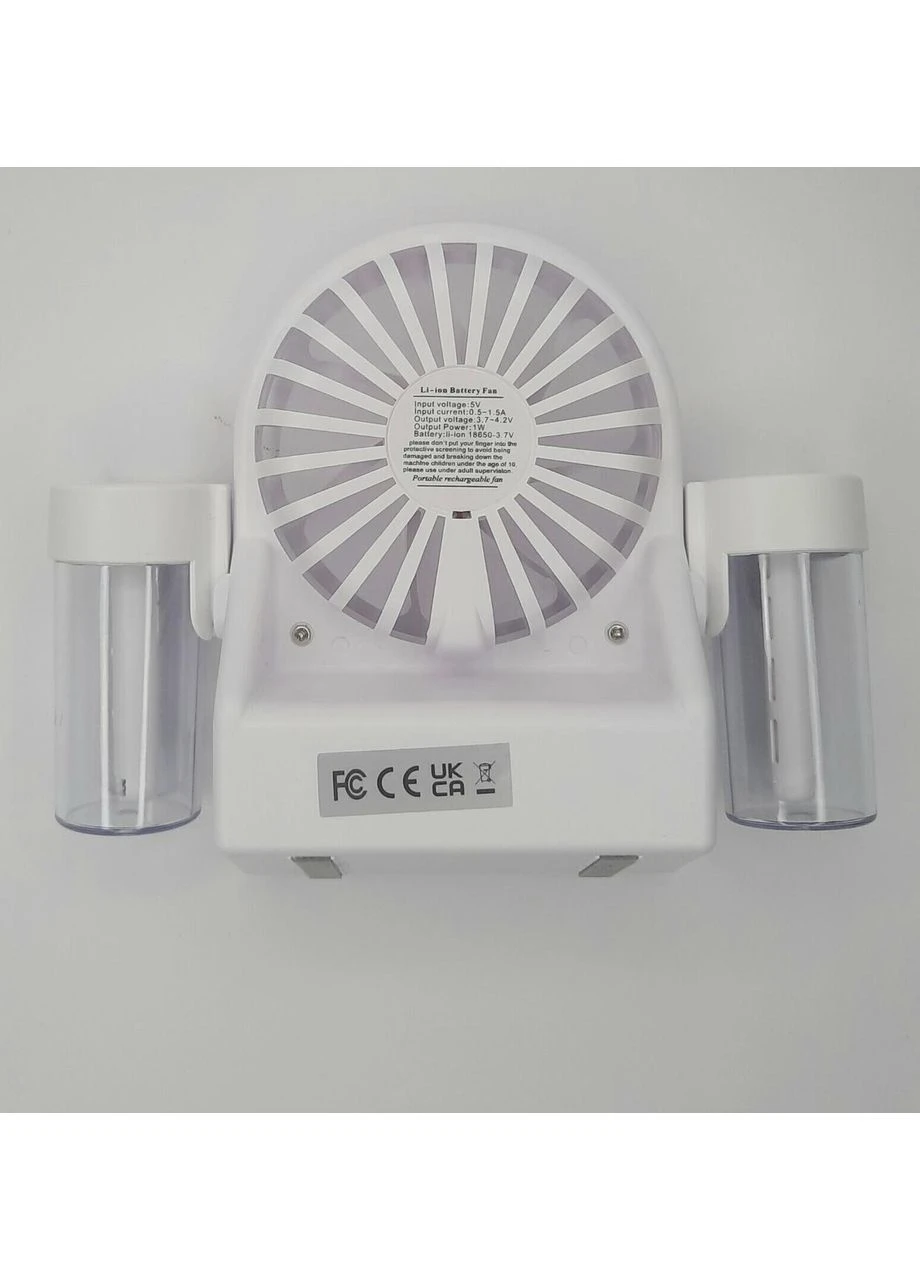 Вентилятор аккумуляторный с водой и Led дисплеем Mini Fan F8 белый 1200mAh No Brand (323015450)