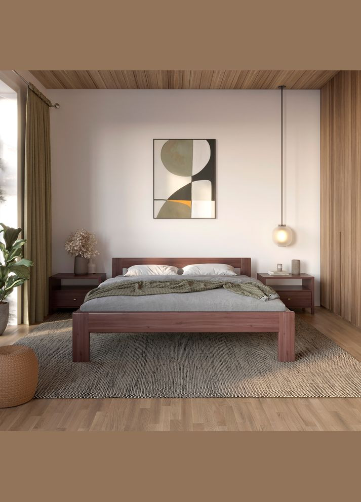 Односпальне дерев'яне ліжко Делі 90х190 см (MBG-3877) Mebigrand (366084666)