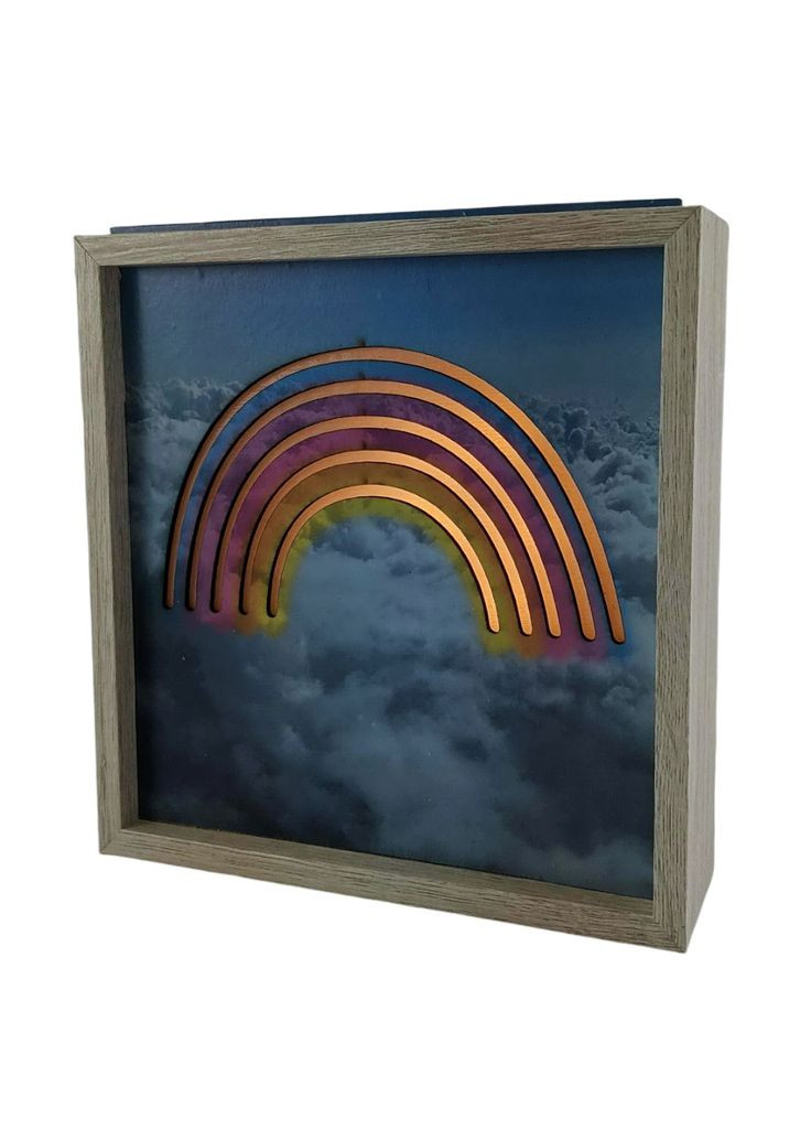 Дерев'яний світлодіодний лайтбокс зі змінними панелями 20х20 см, рамка з підсвічуванням EDEKA (315048561)