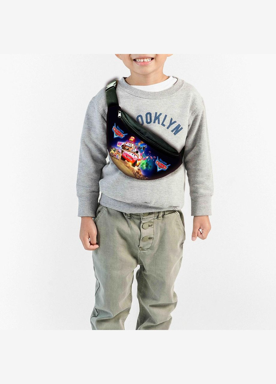 Сумка-бананка дитяча Тачки Блискавка Маквін з принтом, 32х15см, сумка для хлопчика через плече No Brand (306438322)